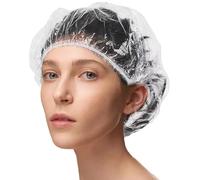 Plastic Shower Caps, 50 PCS Clear Shower Caps for Women Disposable, Waterproof Shower Hats for Home Use, Hotel, Spa, and Hair Salon (50PCS, 19.7IN)
