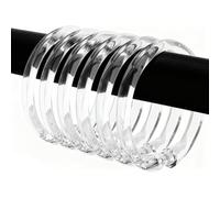 Plastic Shower Curtain Rings 24 Pack, Clear O-Shaped Shower Curtain Hooks with Snap Closure, Durable Shower Curtain Rings for Bathroom Curtain & Liner