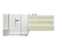 Plastic Shower Door Bottom Guide Assembly for Sliding Glass Shower Doors - 3-inch Track with 1/2-inch Passage, Fits Up to 7/16-inch Glass Thickn