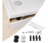 Plastic Shower Tray Riser Kit, 95mm Height, Shower Tray Plinth & Support Legs Pack for Rectangle Trays, Up to 900mm Length, 700 Width