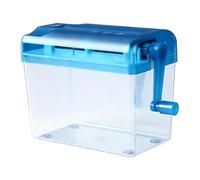 Plastic Shredders Portable Mini Manual Paper Shredders for Desktop Blue | Transparent Large Bin, Non-slip Stable Base, Quick Hand-operated Shredding, Ideal For Home/office Desks