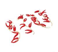 Plastic Simulated Hot Pepper Garland 60cm Farmhouse Wall Art(Style 3) | Lifelike red chili design, vibrant color, authentic farmhouse look, 4-pack set, adds rustic charm