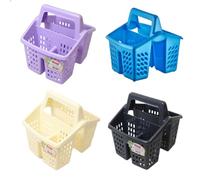 Plastic Sink Cutlery Holder 4-Section Kitchen Utensil Drainer Organizer Compact 10x16cm Design Durable Easy to Clean Ideal for Forks Spoons Knives Kitchen Accessories