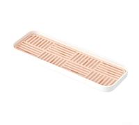 Plastic Sink Rack with Dual Purpose Design for Soap Holder Sponge Drain Tray and Small Item Counter Organization (pink)