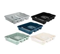 Dish Drainer Strainer Pots Drying Rack Grey Home Kitchen Cutlery Holder Wham Grey One Size