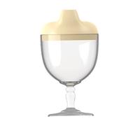 Plastic Sippy Goblets, Baby Goblet Sippy Cup Plastic Toddler Feeding Cups Beverage Mug Wine Glass Milk Bottle Yellow, Feeding Cups for Toddlers