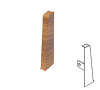 Plastic Skirting Board - High Line 2.5m PVC Skirting Board - Right End Cap - Alabama Oak - M141