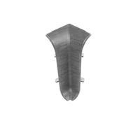 Plastic Skirting Board - Premium 2.2m PVC Skirting Board with Wire Cover Design - Dark Grey Oak M079, Internal Corner