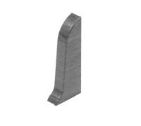 Plastic Skirting Board - Premium 2.2m PVC Skirting Board with Wire Cover Design - Light Grey Oak - M078 (Dark Grey Oak - M078, Right End Cap)