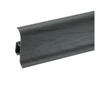 Plastic Skirting Board - Premium 2.2m PVC Skirting Board with Wire Cover Design - Light Grey Oak - M078 (Dark Grey Oak - M078, Skirting Board 2.2m)