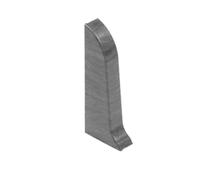 Plastic Skirting Board - Premium 2.2m PVC Skirting Board with Wire Cover Design - Light Grey Oak - M078 (Dark Grey Oak - M078, Left End Cap)