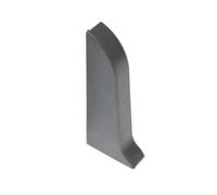 Plastic Skirting Board - Premium 2.2m PVC Skirting Board with Wire Cover Design - Light Grey Oak - M078 (Grey Matt - M088, Left End Cap)