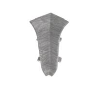 Plastic Skirting Board - Premium 2.2m PVC Skirting Board with Wire Cover Design - Light Grey Oak - M078 (Light Grey Oak - M078, Internal Corner)
