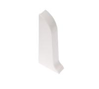 Plastic Skirting Board - Premium 2.2m PVC Skirting Board with Wire Cover Design - Light Grey Oak - M078 (White Matt - M089, Left End Cap)