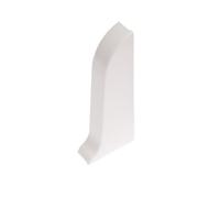 Plastic Skirting Board - Premium 2.2m PVC Skirting Board with Wire Cover Design - Light Grey Oak - M078 (White Matt - M089, Right End Cap)