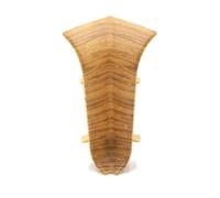 Plastic Skirting Board - Premium 2.2m PVC Skirting Board with Wire Cover Design - Reduta Oak M134, Internal Corner