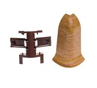 Plastic Skirting Board - Premium 2.5m PVC Skirting Board External Corner - Reduta Oak - M134