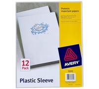 Plastic Sleeves, Letter, Polypropylene, Clear, 12/Pack