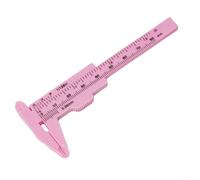Plastic Sliding Vernier Caliper Gauge 0-80mm Double Scale Ruler For Jewelry Antique School Measurement Tool Pink Color(Pink)