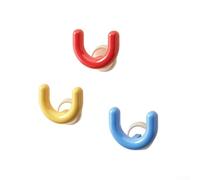 Plastic Slipper Rack with Vacuum Suction Cups Wall Mount Bathroom Organizer No Drilling U Shaped Design for Towels and Footwear (B)