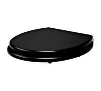 Plastic Slow Soft Close Toilet Seat Anti Bacterial Strong Hinges White,Black & Grey Bathroom WC Oval Toilet Seats (Black Plastic)