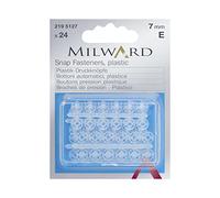Plastic Snap Fasteners, Transparent, 7mm, 24 Pieces