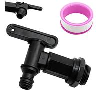 Plastic Snap-Fit Water Butt Rain Barrel Tap - Black, Water Butt Rain Water Collection Barrel Tap, Black Plastic Push-Fit