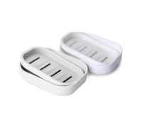 Plastic Soap Dish with Drainage,2 PCS Double Layer Soap Holder Soap Box Square Soap Holder for Shower Bathroom Kitchen
