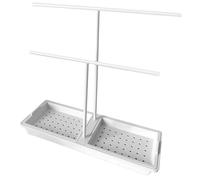 Plastic Soap Holder with Draining Rack & Tray - Kitchen & Bathroom Organizer for Soap Sponge Dish Towels Shower Accessories Sink Storage Solution