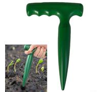 Plastic Soil Puncher for Gardening - Cone-Shaped Cultivation Tool with Depth Control, Adjustable Aperture for Planting, Transplanting & Weeding, 11(Dark Green)