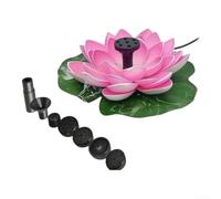 Plastic Solar Lotus Fountain 16cm Pink Green Design