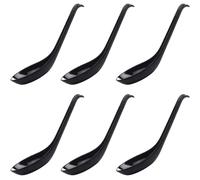 Plastic Soup Spoon of 6 Pieces Chinese Won Ton Soup Spoon for Restaurants Home Hotel Food Shop Food Grade PP BPA Free Easy Clean Dishwasher Safe