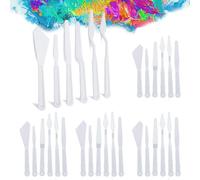 Plastic Spatula Palette Knives Set 30Pcs(5 Pack), KELIFANG Painting Knife for Mixing, Spreading, Scratching, Layering Colors, Thin and Flexible Art Tools for Carving, Oil, Acrylic, Watercolor Painting