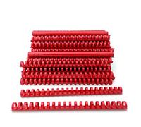 Plastic Spiral Binding Backs, 21 Rings Diameter 19 mm, Size A4, Capacity 121-150 Sheets, Red, Pack of 100