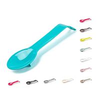 Plastic Spoon Rest for Kitchen Dishwasher Safe Resting Cooking Spoons Food Grade Plastic Handle with Hanging Hole, Teabag Tidy Holder, Rust Resistant (Turquoise)