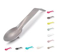 Plastic Spoon Rest for Kitchen Dishwasher Safe Resting Cooking Spoons Food Grade Plastic Handle with Hanging Hole, Teabag Tidy Holder, Rust Resistant (Silver)