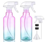 Plastic Spray Bottle 16.9oz Empty Spray Bottles Refillable Container Trigger Sprayer for Cleaning Solutions, Water, Plants, Pet, Essential Oils, Hair, 2 Pack (gradient)