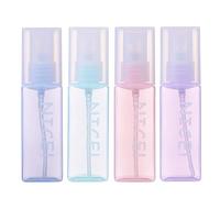 Plastic Spray Bottles 1.7oz / 50ml - Empty Fine Mist Plastic Mini Travel Bottle Set Small Refillable Liquid Containers for Travel, Perfume, Cleaning, and Makeup Cosmetic Use (4 Pcs)