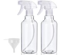 Plastic Spray Bottles, 2-Pack, 16.9 Oz, Mist & Stream, Heavy Duty Spraying, Empty Water Spray Bottle for Cleaning Solutions, Hair, Plants, BBQ, Cat Dog Behavior Correction - Leak Proof (Clear)