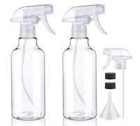 Plastic Spray Bottles Empty Spray Bottle 16.9oz/500ml 2 Pack Heavy Duty Spraying Bottles Mist/Stream Water Bottle for Cleaning Solutions, Essential Oils, Hair, Cooking (Clear)
