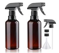 Plastic Spray Bottles Empty Spray Bottle 16.9oz/500ml 2 Pack Heavy Duty Spraying Bottles Mist/Stream Water Bottle for Cleaning Solutions, Essential Oils, Hair (Amber)