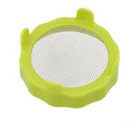 Plastic Sprout Lid for Wide Mouth Jars Featuring Stainless Steel Mesh to Facilitate Air and Light Penetration for Effective Germination Process (green)