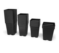 Plastic Square Plant Nursery Pots 3.5L / 5L / 7L / 11L / 14L / 18L / 25L Grow Containers for Fruit Vegetables, Flowers & Seedlings Durable Reusable Pots for Indoor & Outdoor Plants (1, 11L (23cm))