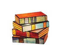 Plastic Stained Book Lamp, Vintage Stained Stacked Desk Lamp Bedside Book Lamp,Handmade Nightstand Table Lamp,Bookcase Lighting Decorative Reading Book Lamp Decor for Living Room,Bedroom,Office