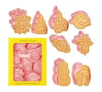 -Plastic Stamp Molds - Halloween Cake Baking Tools, 8 Piece Shape Pumpkin Cookie Cutter | House Ghost Witches Cookie Baking Decorating Molds, Cookie Mold Mold for Soft Clay Cake