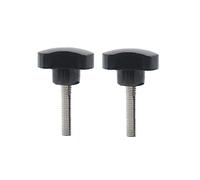 Plastic Star Shape Triangle Head Screw Bolt Clamping Knob Handle, M6 x 40mm Male Clamping Thread Screw Bolt, Black, 2 Pcs