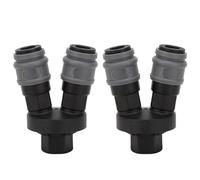 Plastic Steel Quick Connector 2PCS, Round Two - Way Air Connector 0.5in for Compressed Gas - Durable, Easy Installation for Industrial and Home Use
