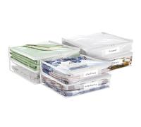 Plastic Storage Bags with Easy-Glide Zipper, Pack of 6, Durable Clear Vinyl Zippered Storage Bags for Clothes Sweaters Comforters Blankets Sheets Bedding (10.5 x 10.5 x 2.5 Inch)