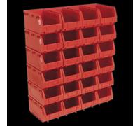 Sealey TPS324R Plastic Storage Bin 150 X 240 X 130Mm - Red Pack Of 24