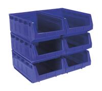 Sealey Plastic Storage Bin 310 X 500 X 190mm - Blue Pack Of 6 Tps56B